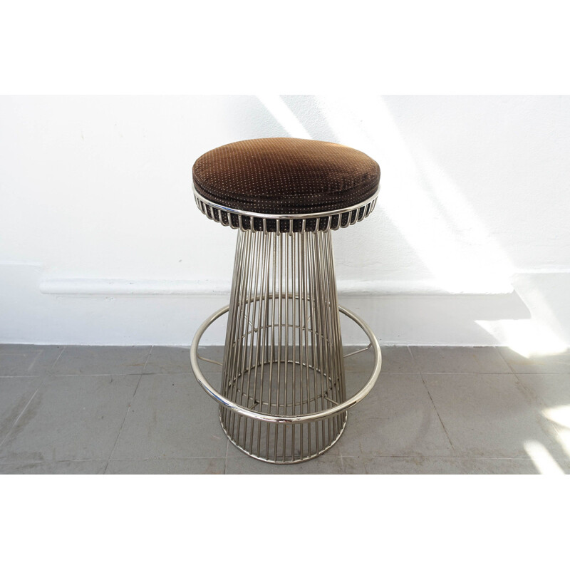 Tabouret de bar vintage Warren Platner à armature métallique 1960