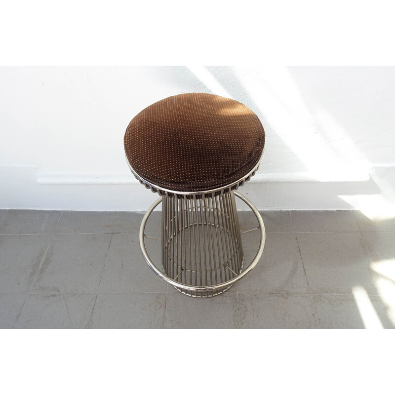 Tabouret de bar vintage Warren Platner à armature métallique 1960