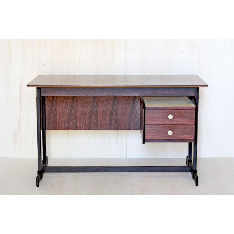 Vintage Scandinavian Mahogany Desk  1960s