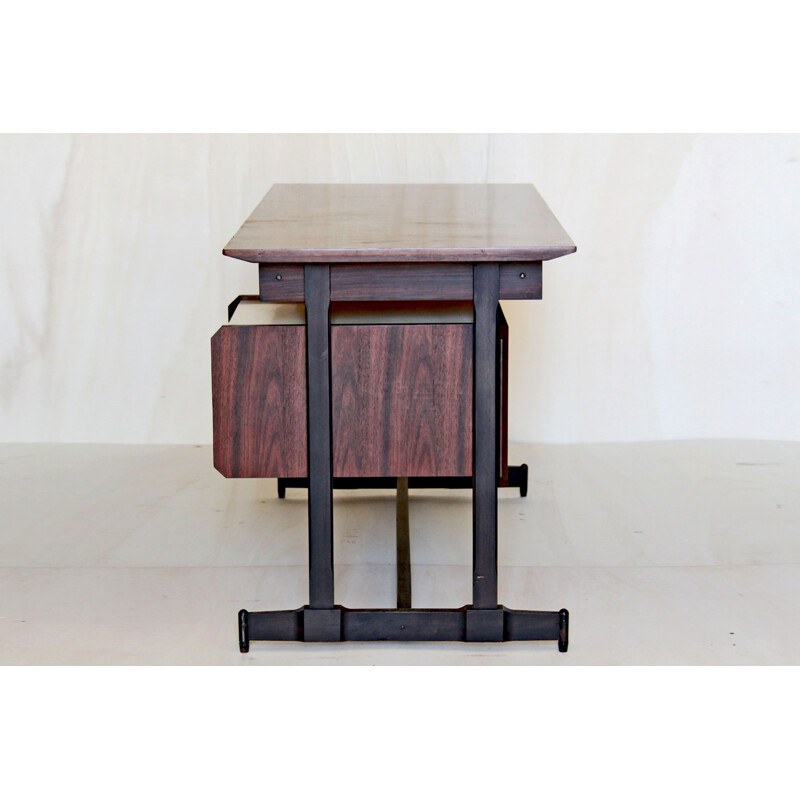 Vintage Scandinavian Mahogany Desk  1960s