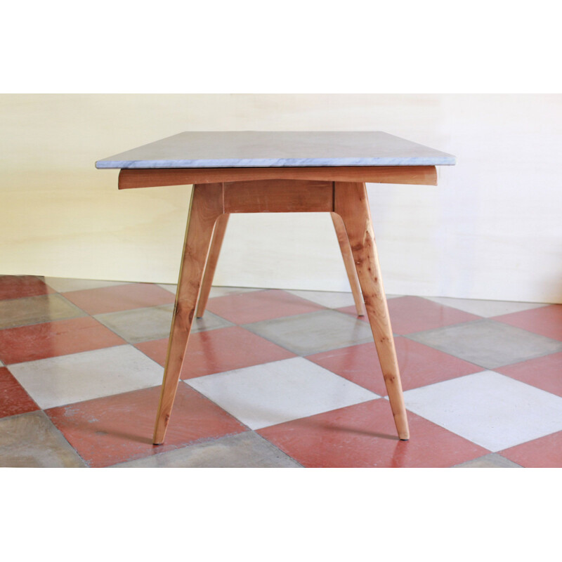 Vintage dining table in Italian Carrara marble Scandinavia 1950