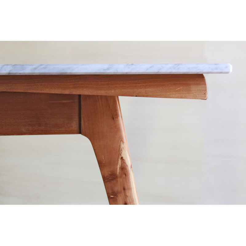 Vintage dining table in Italian Carrara marble Scandinavia 1950