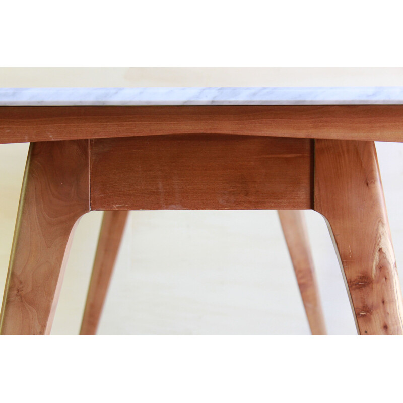 Vintage dining table in Italian Carrara marble Scandinavia 1950