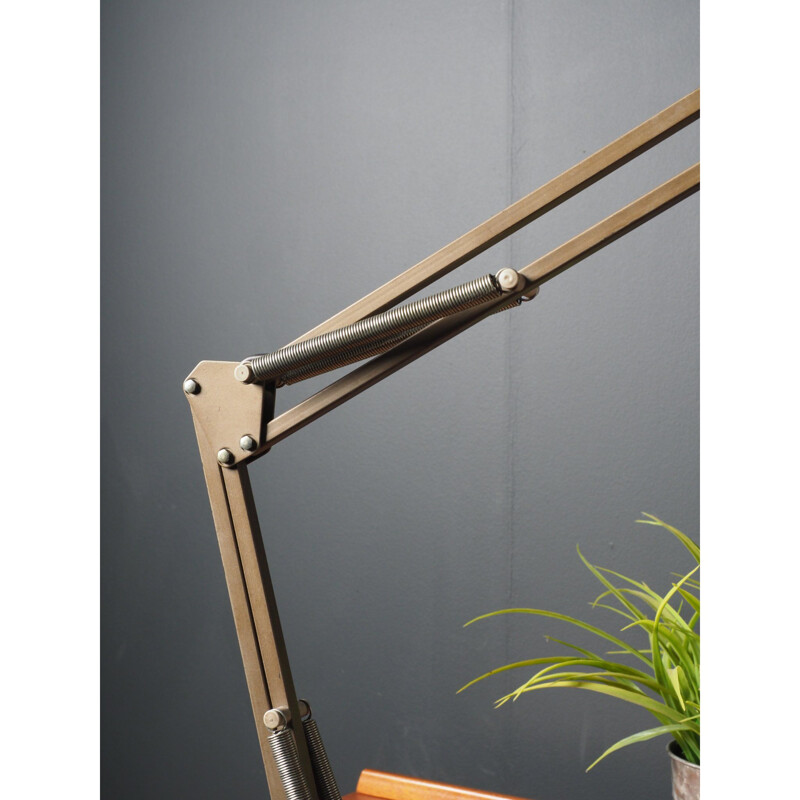 Vintage Industrial BeigeGrey Metal Angle Desk Lamp