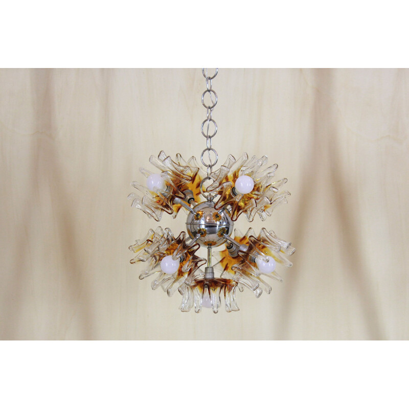 Vintage Murano glass chandelier for Mazzega, Italy 1970