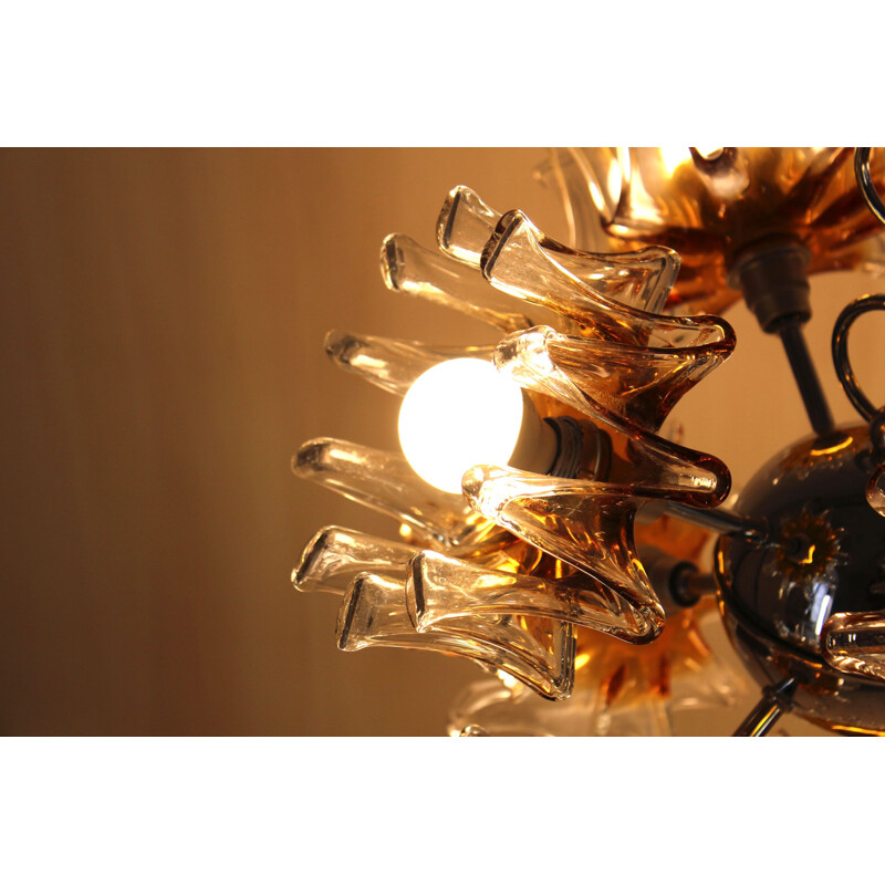 Vintage Murano glass chandelier for Mazzega, Italy 1970