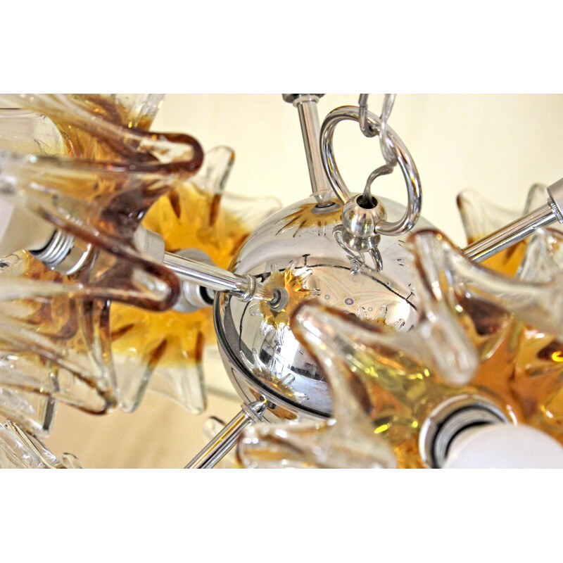 Vintage Murano glass chandelier for Mazzega, Italy 1970