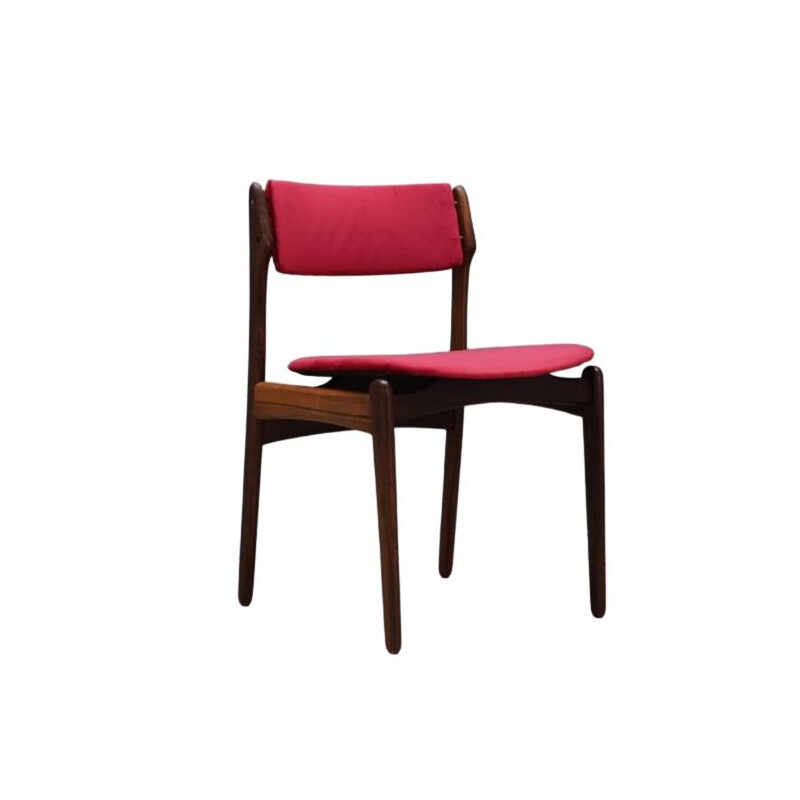 Vintage rosewood and velvet chair by Erik Buch 1960