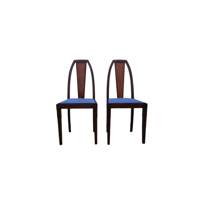 Paire de chaises vintage Maurice Dufrene en palissandre de rio 1955