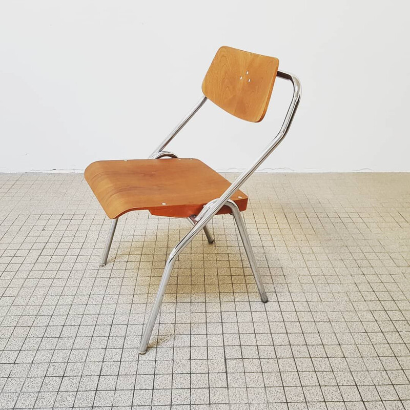 Set of 6 midcentury Mauser folding chairs by Erich Schelling 1954s