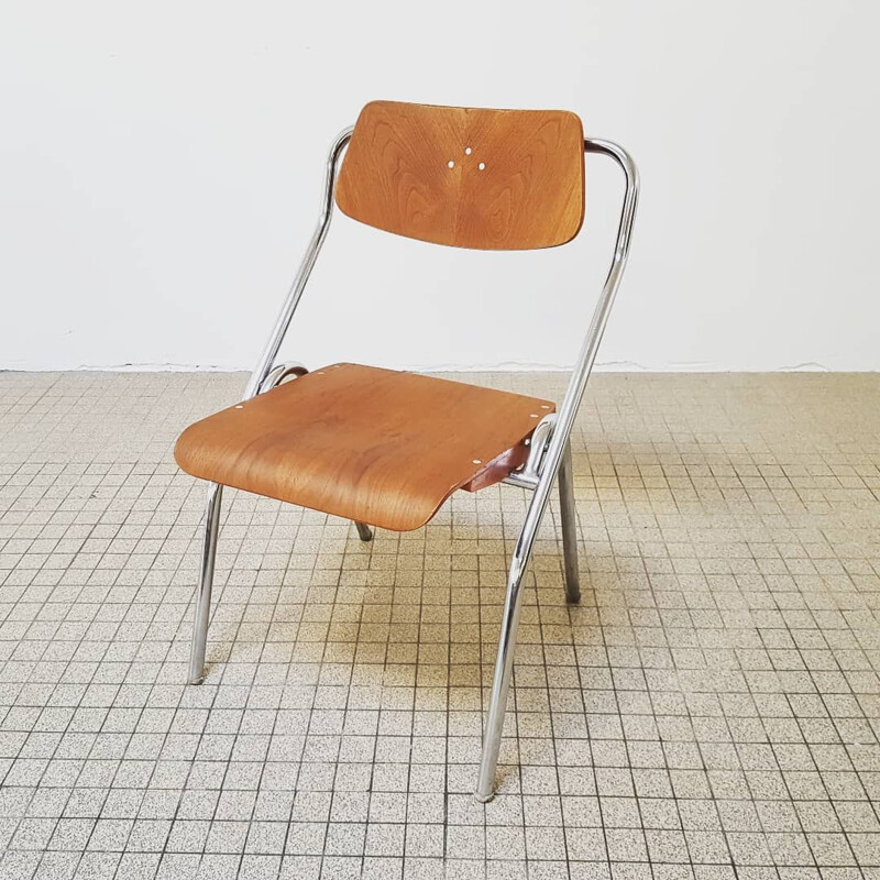 Set of 6 midcentury Mauser folding chairs by Erich Schelling 1954s