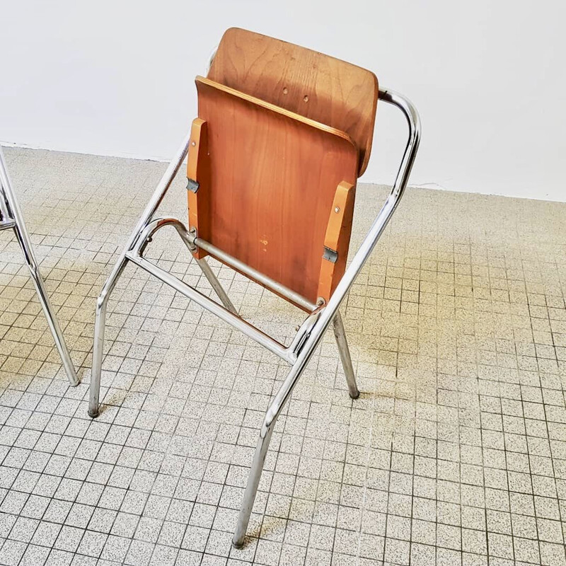 Set of 6 midcentury Mauser folding chairs by Erich Schelling 1954s