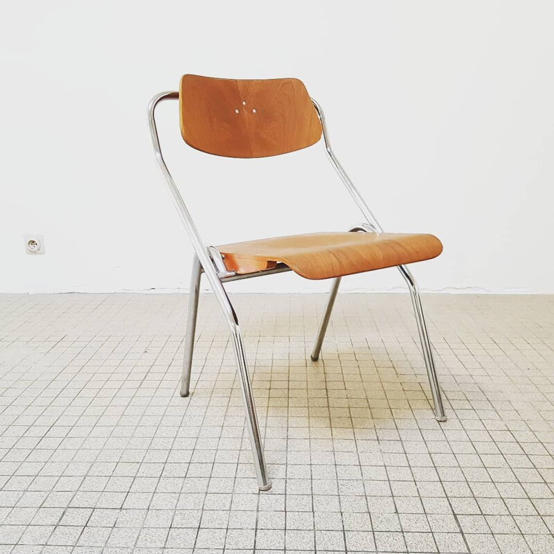 Set of 6 midcentury Mauser folding chairs by Erich Schelling 1954s