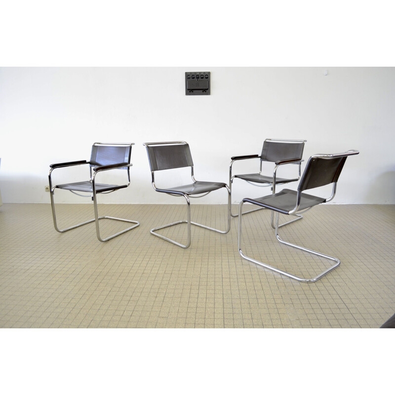 Set of 4 vintage Thonet dining chairs by Mart Stam bauhaus 1927s