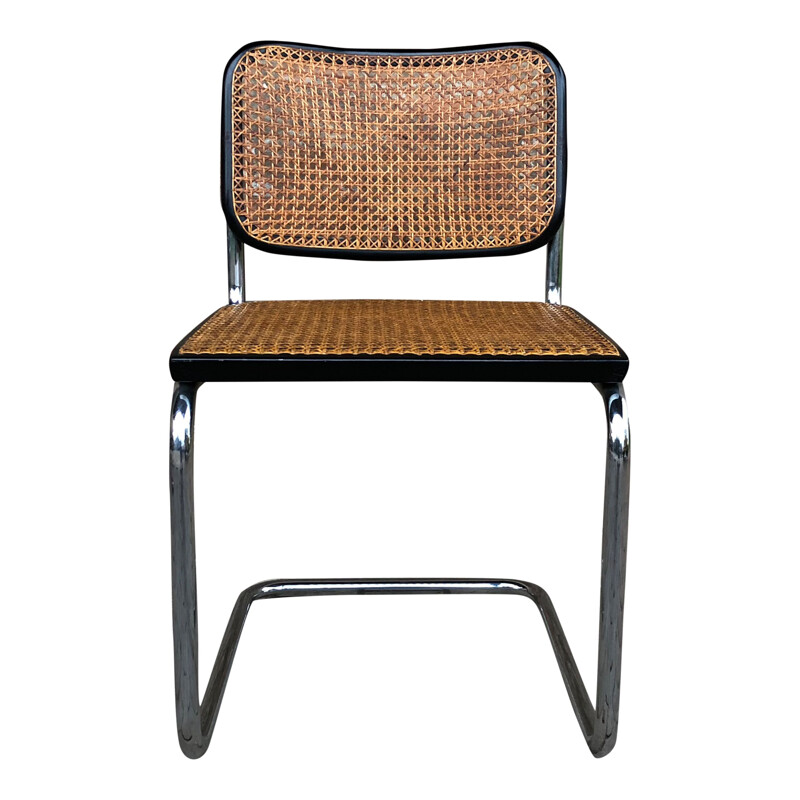 Lot de 8 chaises vintage Bauhaus en hêtre et métal chromé 1963