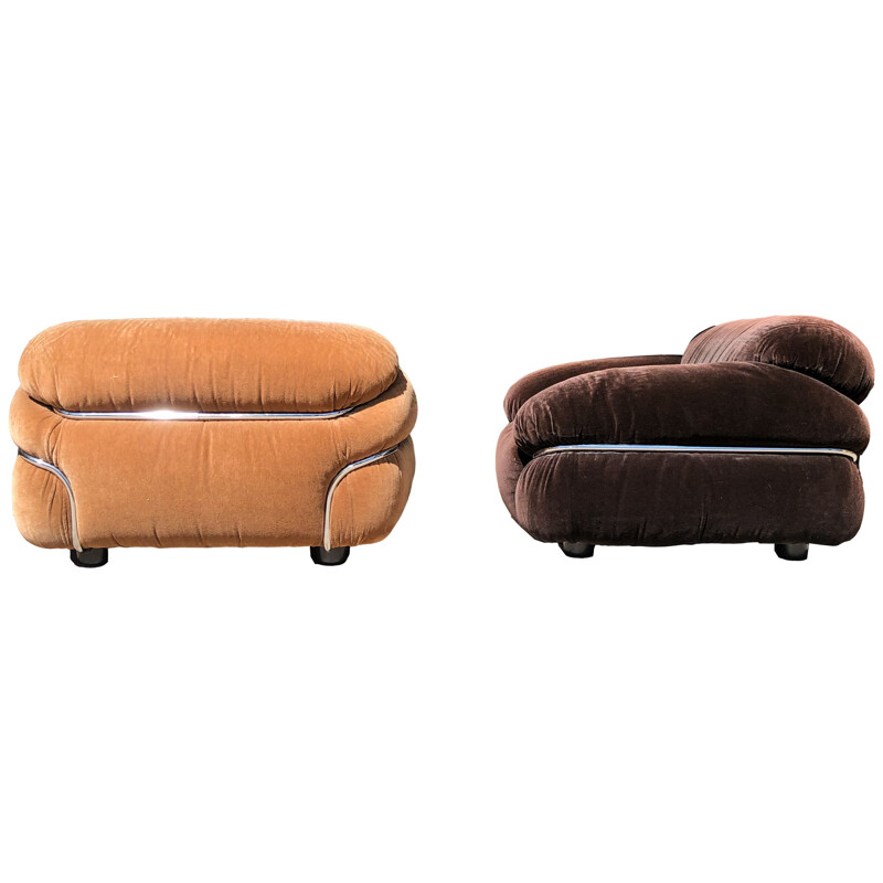 Vintage space age fauteuil Alpaca Fluweel Sesann 1970