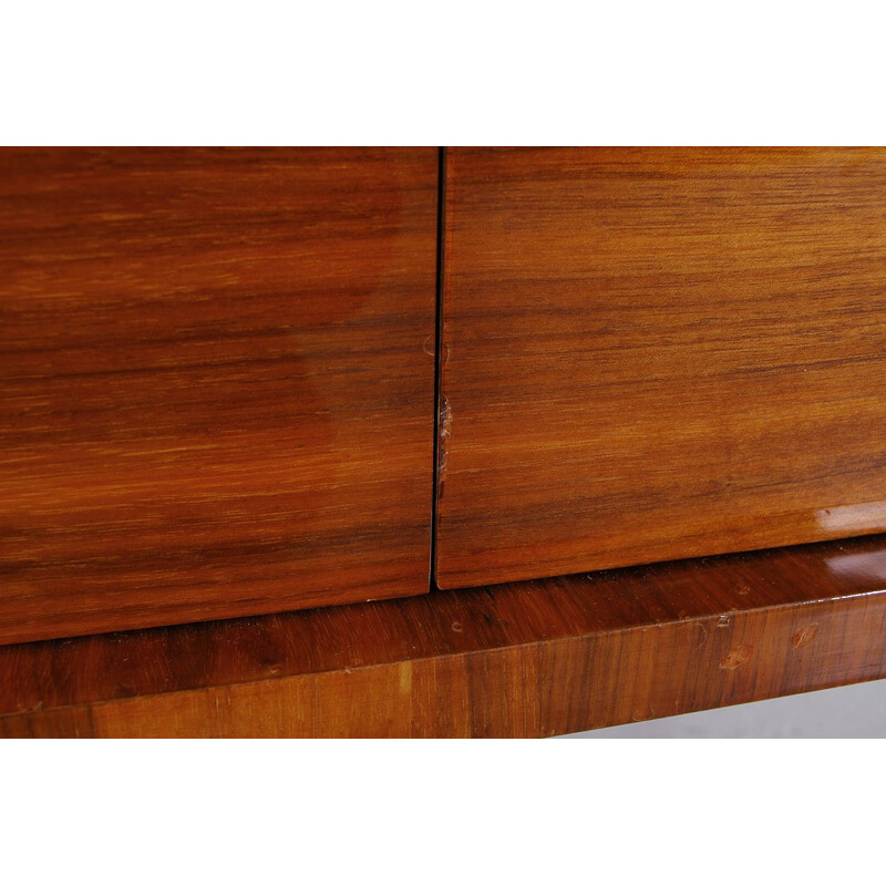 Midcentury Bowfront Sideboard in Lacquered Birch Boxwood Hardwood French 1950s