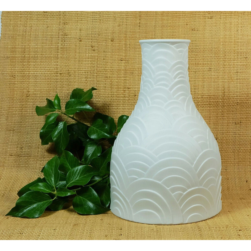 Heinrich & Co German vase in white bisque porcelain - 1970s