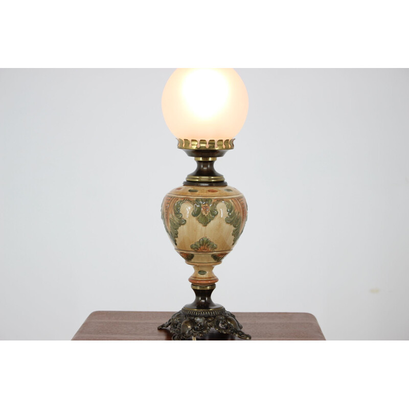 Lampe de table vintage en porcelaine 1950