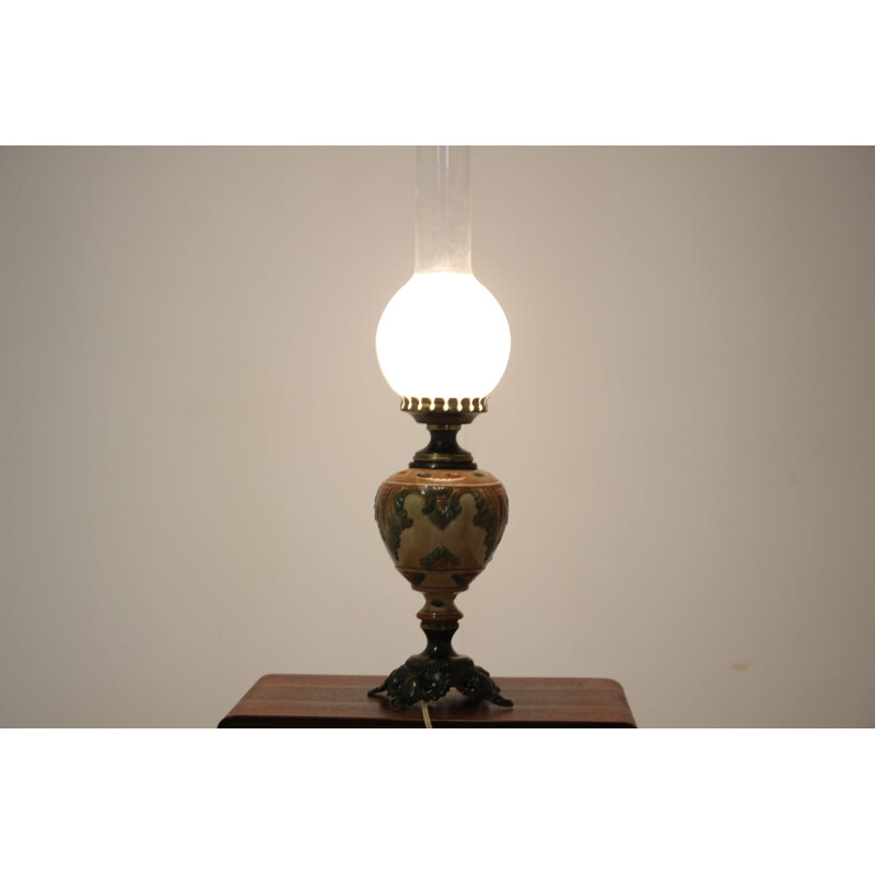 Lampe de table vintage en porcelaine 1950