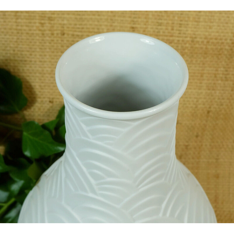Heinrich & Co German vase in white bisque porcelain - 1970s