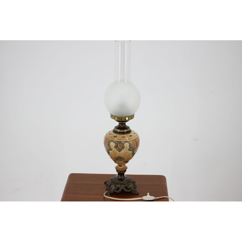 Lámpara de mesa de porcelana vintage 1950