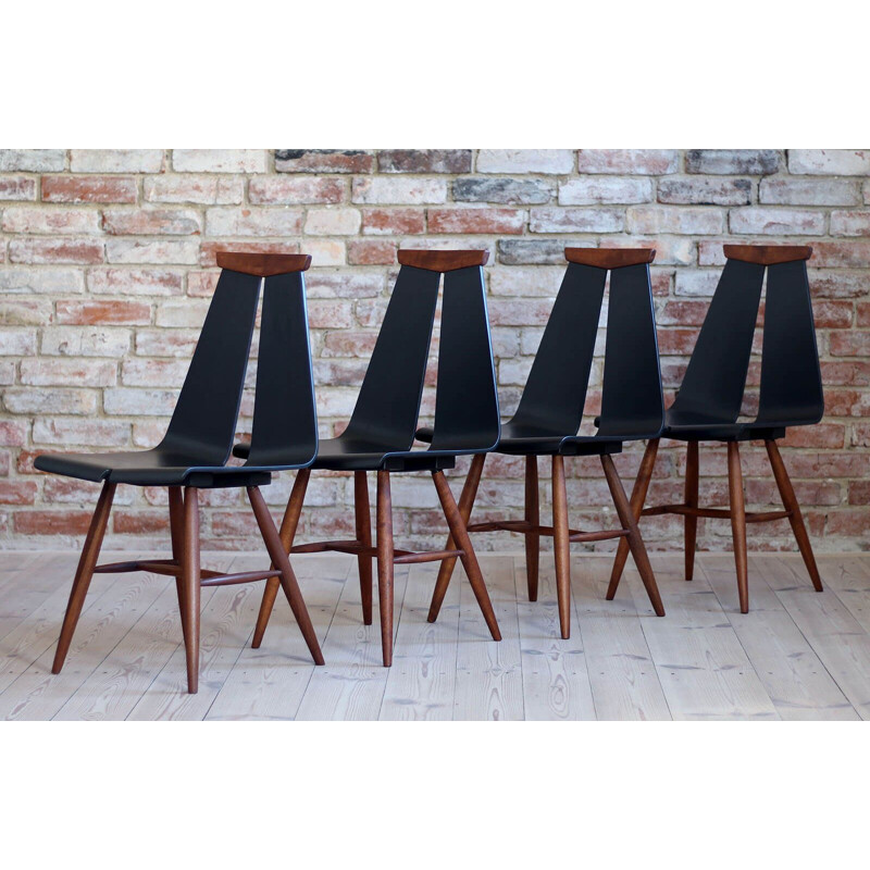 Set of 4 vintage Dining Chairs by Risto Halme for Isku Finland 1960s