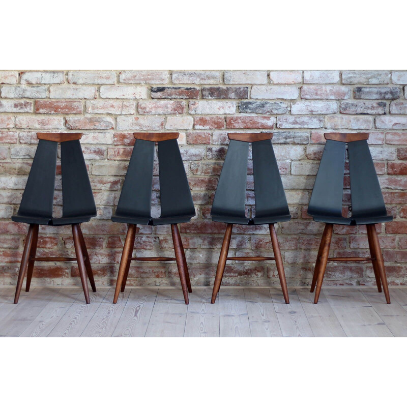 Set of 4 vintage Dining Chairs by Risto Halme for Isku Finland 1960s