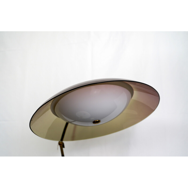Midcentury Stilux Milano Marble brass and Plexiglas Desk Lamp 1960s