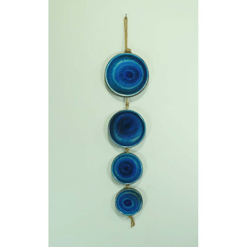 Azzurro German wall hanging in blue ceramic - 1960s