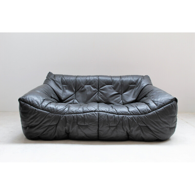 Vintage leather sofa Hans Hopfer for Roche-Bobois 1980s