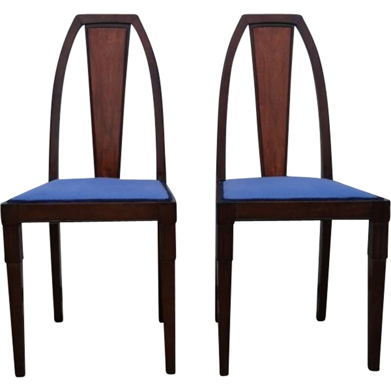 Paire de chaises vintage Maurice Dufrene en palissandre de rio 1955