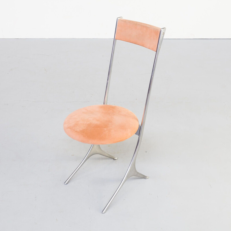 Vintage Minimalistic side chair for Zanotta Italian 1980s