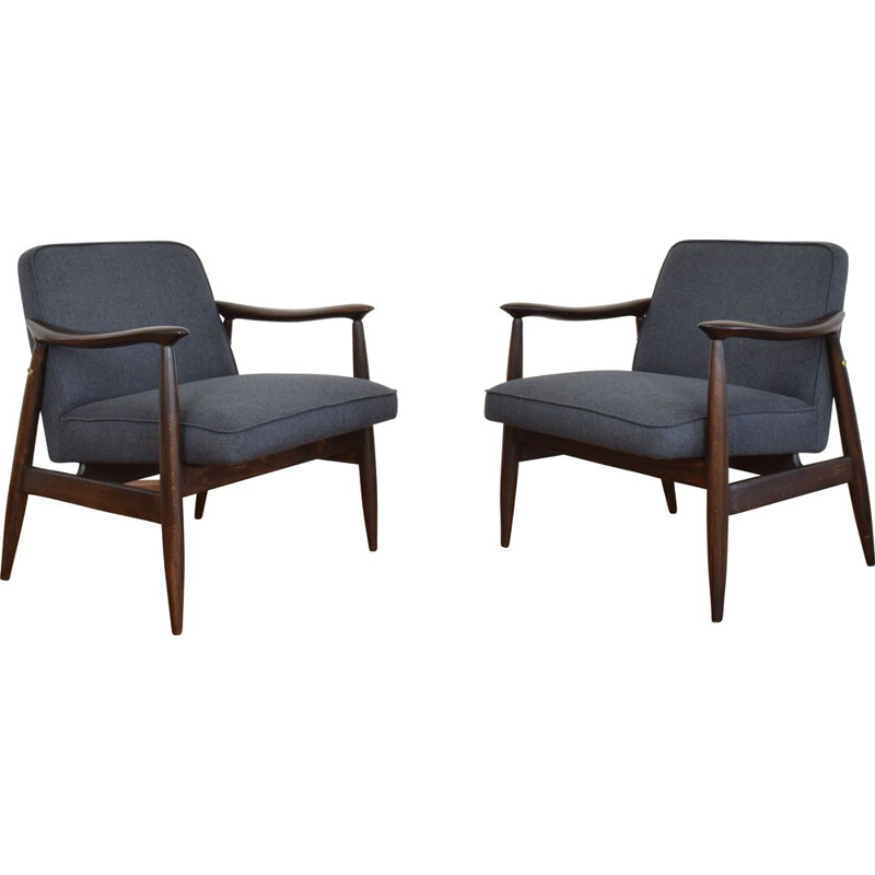 Pair of Mid-Century Lounge Chair by J. Kędziorek 1960s
