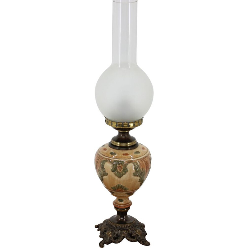 Lampada da tavolo in porcellana vintage 1950