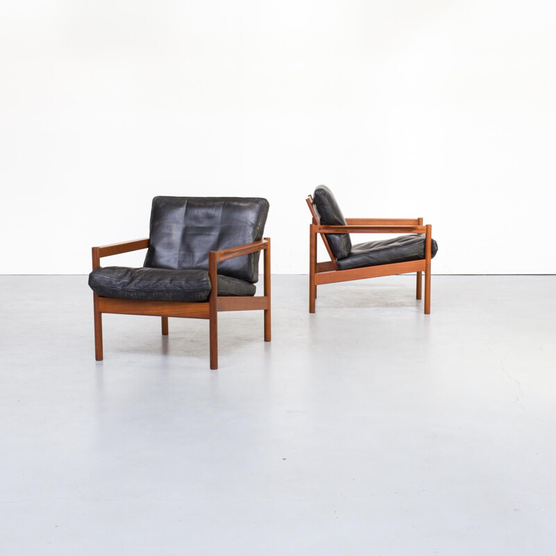 Pair of vintage Kai Kristiansen fauteuil for Magnus Olesen 1960s