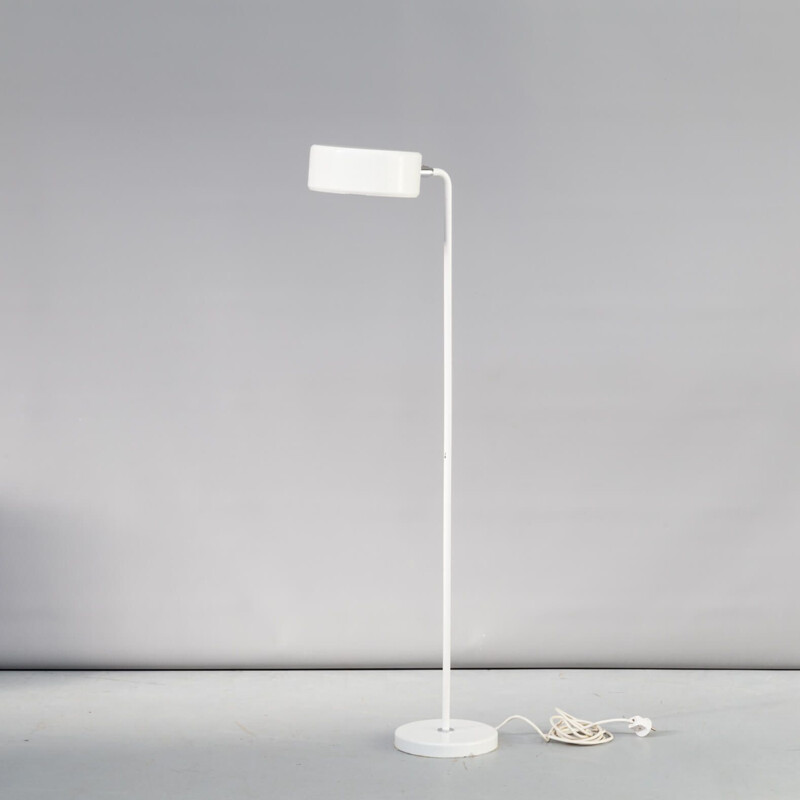 Vintage Anders Pehrson white metal floorlamp for Atelje Lykthan 1980