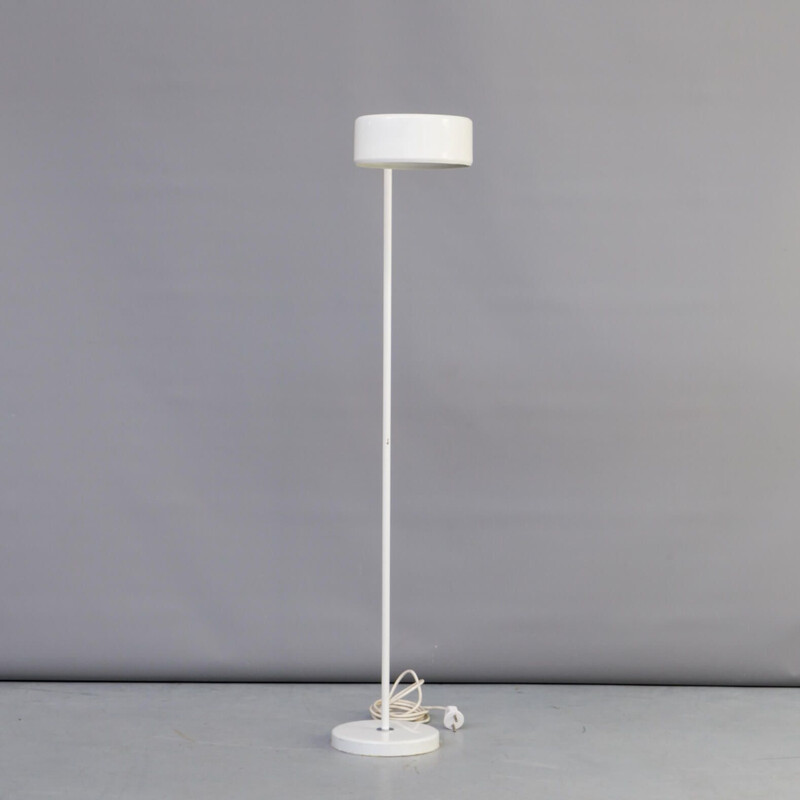 Vintage Anders Pehrson white metal floorlamp for Atelje Lykthan 1980