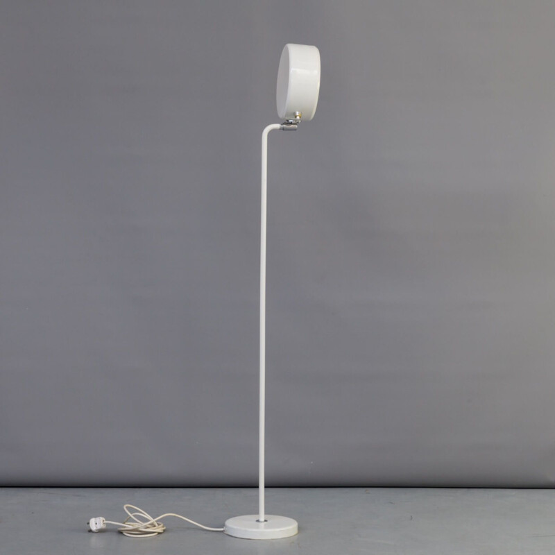 Vintage Anders Pehrson white metal floorlamp for Atelje Lykthan 1980