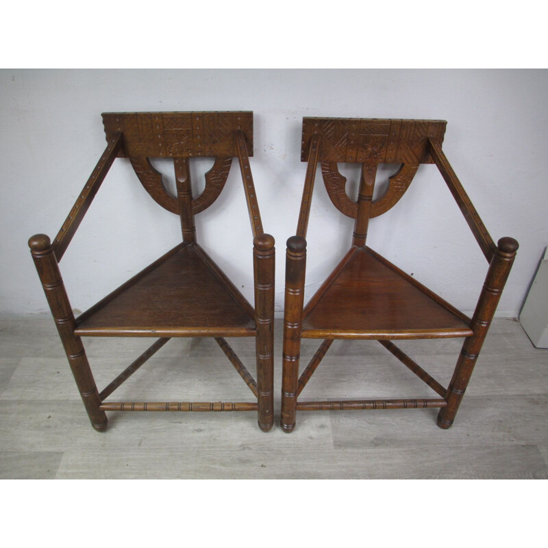 Paire de chaises vintage en chêne 1960