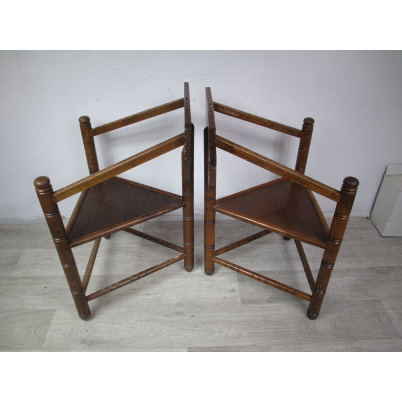 Paire de chaises vintage en chêne 1960