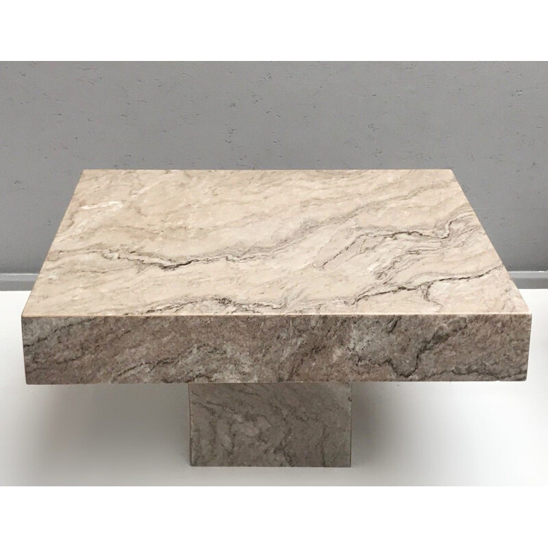 Pair of vintage marble coffee tables 