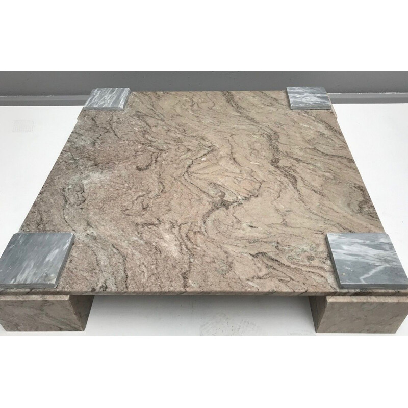 Grande table vintage basse en marbre