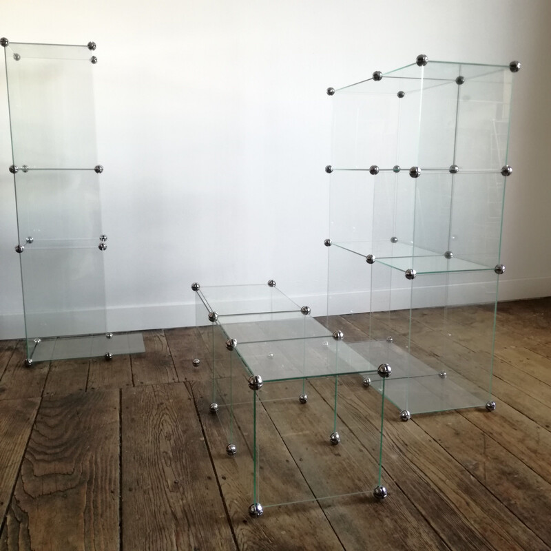 Modular vintage glass display case 