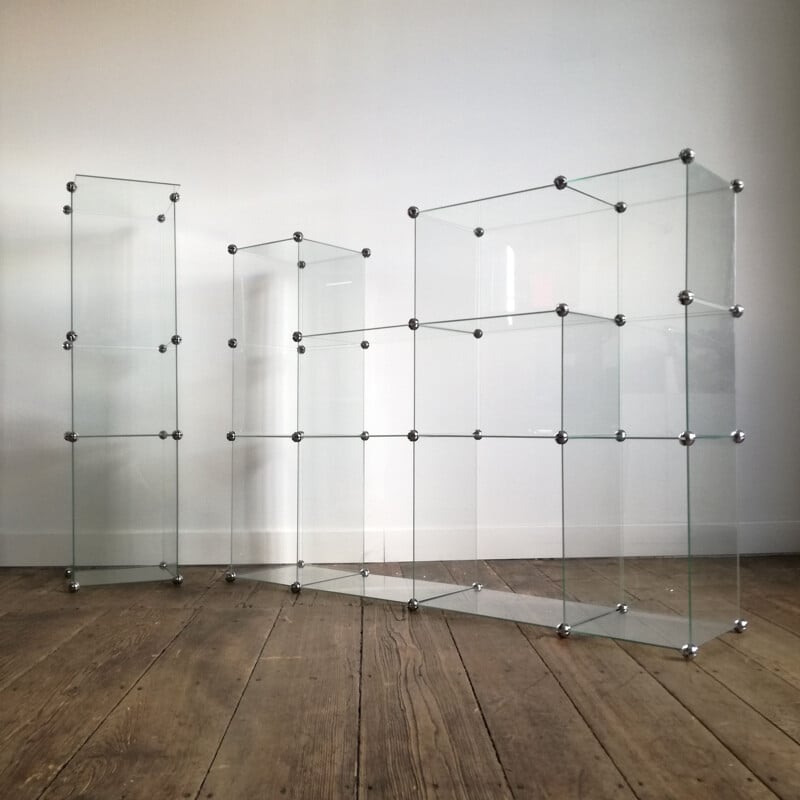 Modular vintage glass display case 