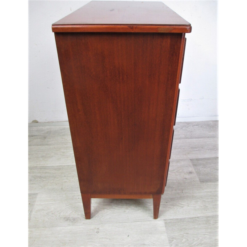 Vintage mahogany veneer chest of drawers 1960