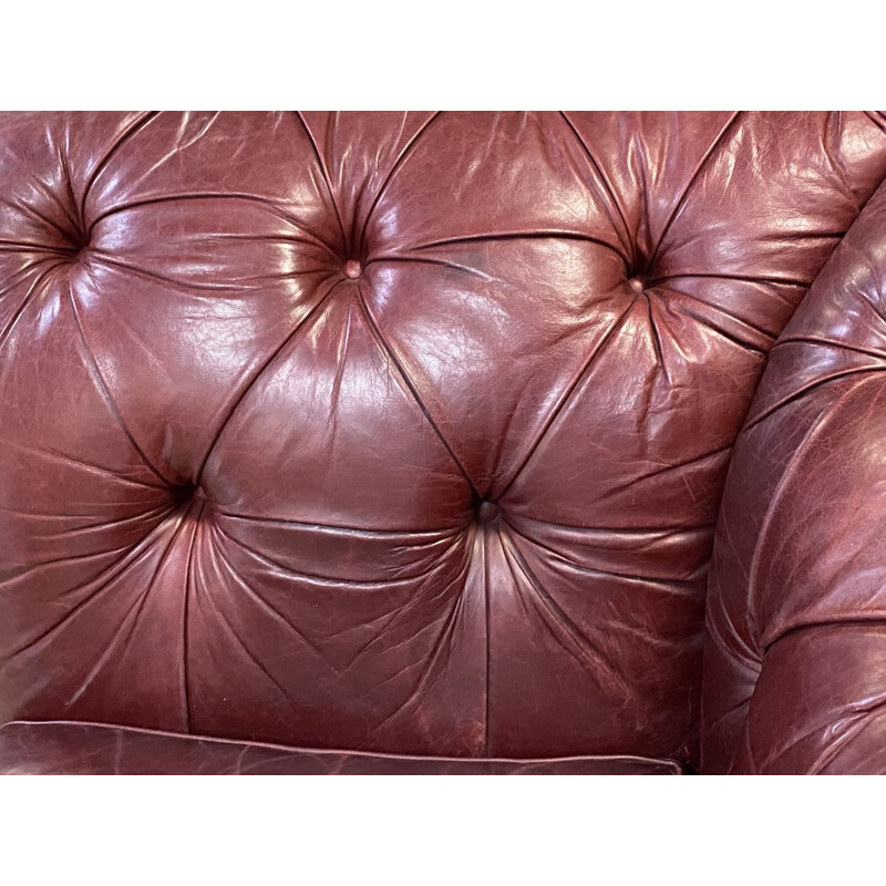 Méridienne vintage Chesterfield en cuir 1980