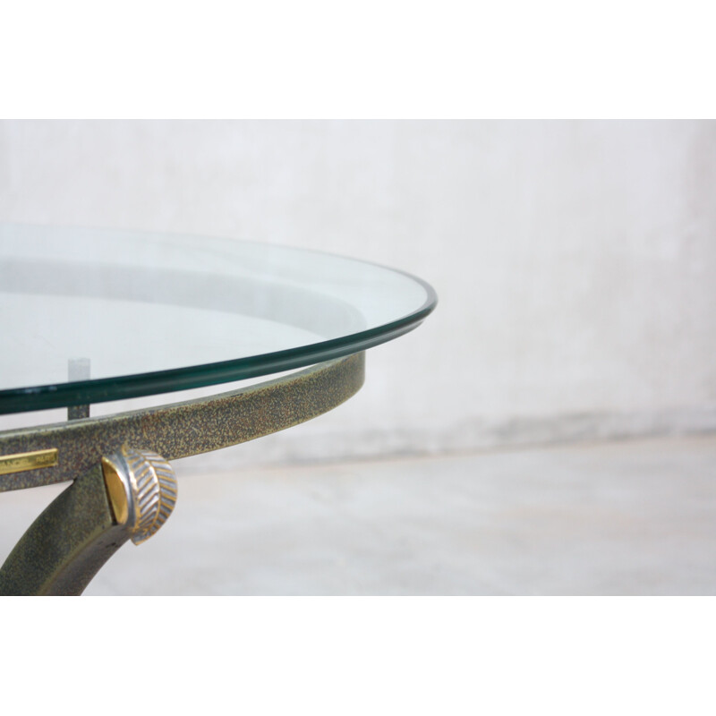 Vintage Oval Coffee Table by Pierre Vandel French 1970s