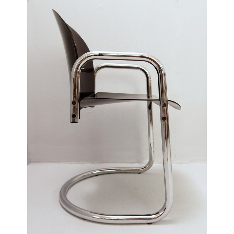 Set aus 4 Vintage Stühlen Verchromt von Tobia Scarpa für B