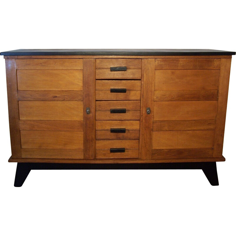 Mid-century sideboard in oak, René GABRIEL - 1940s